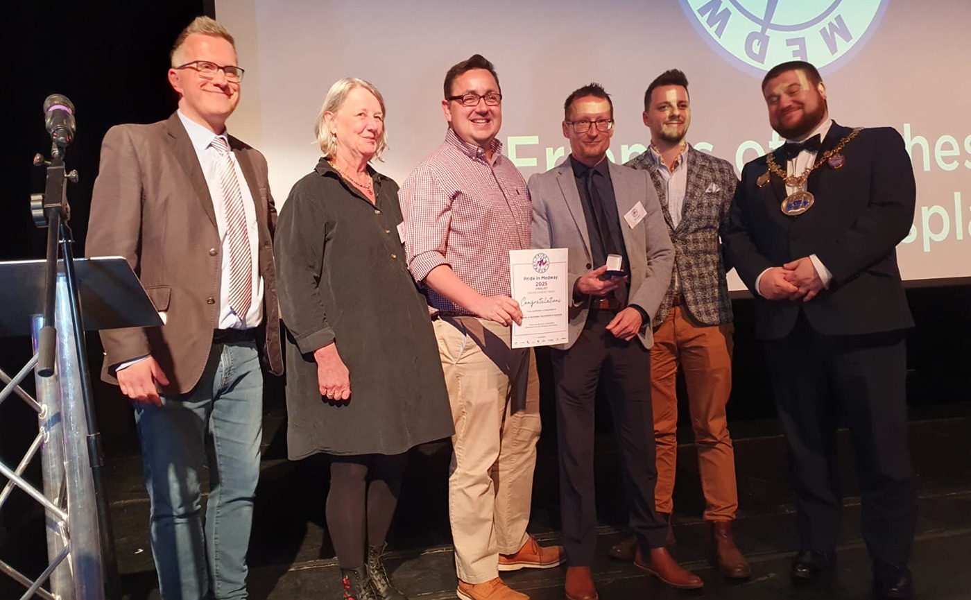 Members of FoRCE's committee receiving an award at the Pride In Medway awards